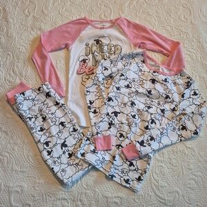 Carter's girls size 8 pajama set with bonus top all 3 pieces match EUC